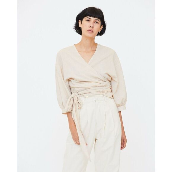 Esby Emma Trousers in Natural Slub - Picture 3 of 8